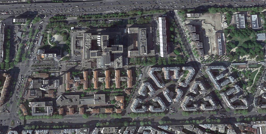 L'hôpital Bichat-Claude Bernard à Paris XVIIIe © Google Earth